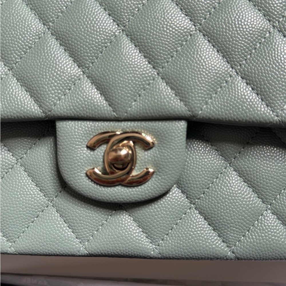 Chanel Green Quilted Shoulder Bag with Silver Hardware - Picture 6 of 15